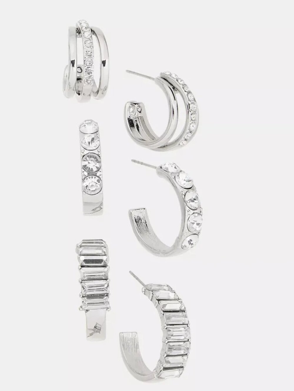 I.N.C. International Concepts Glass Stone Hoop Earrings, Set of 3